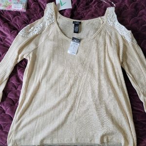 Lace Cold Shoulder Blouse